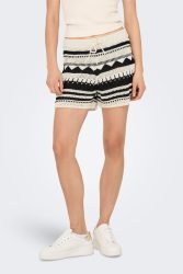 Only ONLMERIDA Häkelshorts - Ecru + Black M Damen