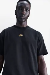 Nike Premium Essentials T-Shirt - Black + Gold S Herren
