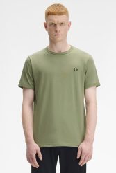 Fred Perry Ringer T-Shirt - Olive Mint M Herren