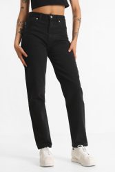 Hugo Blue Noe Mom Fit Jeans L32 - Black 25/32 Damen