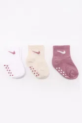 Nike Dreierpack Anti-Rutsch Baby Socken - Plum Dust EU16-17
