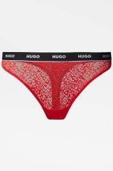 Hugo Red Spitzen String - Bright Red S Damen