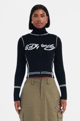 Ed Hardy Crop Strickjacke - Black S Damen