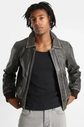 Jack & Jones JORGREENWICH Bomber Kunstlederjacke - Black L Herren