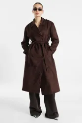 Only ONLBINE Kunstwildleder Trenchcoat - Mole S Damen