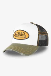 Von Dutch Trucker Cap / Snapback - White + Dark Olive + Black Einheitsgroesse Herren
