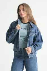Guess Jeans Oversize Jeansjacke - Blue Medium Wash M Damen