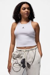 Jordan Geripptes Crop Tanktop - White S Damen