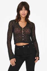Only Pulse Life Spitzen Crop Bluse - Black XS Damen