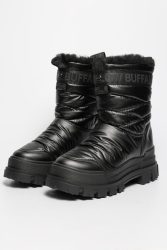 Buffalo Vegan Aspha Quilt Gefütterte Plateau Stiefelette - Schwarz EU36 Damen