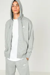 Nike Sportswear Club Kapuzensweatjacke - Grey Heather XS Herren