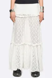Minga London Alice Lace Maxi Spitzenrock - Offwhite M Damen