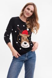 Vero Moda Weihnachtsstrickpullover - Black M Damen