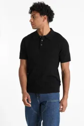 Jack & Jones JPRBLAKIAN Strick Poloshirt - Black S Herren