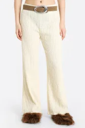 Only ONLELLA Strukturierte Wide Leg Hose - Birch XS Damen