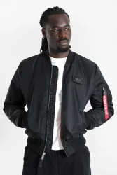 Alpha Industries Wattierte Bomberjacke - Black M Herren
