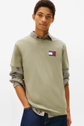 Tommy Jeans Essential Flag T-Shirt - Utility Sage M Herren