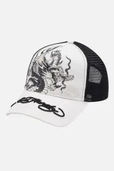 Ed Hardy Trucker Cap / Snapback - White + Black Einheitsgroesse Herren