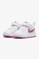 Nike Court Borough Recraft Baby Sneaker - White + Hot Fuchsia EU17