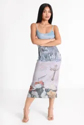Basic Pleasure Mode Wild Horses Träger-Midikleid - Mehrfarbig XS Damen
