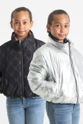 Hugo Crop Puffer Wendejacke - Black + Silver 14 Kids