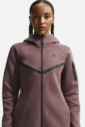 Nike Sportswear Tech Fleece Kapuzensweatjacke - Tattoo + Black M Damen