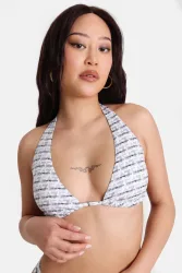 EA7 Emporio Armani Triangel Bikini-Oberteil - White + Black S Damen