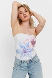 Tally Weijl Bandeau Crop Top - White XS Damen