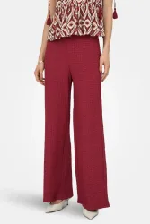 Only ONLERIKKA Wide Leg Hose n Crinkle-Optik - Brick Red XS Damen