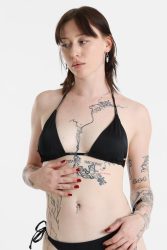 Hugo Red Triangel Bikini-Oberteil - Black S Damen