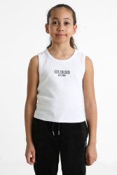 Guess Geripptes Tanktop - Pure White 14 Kids