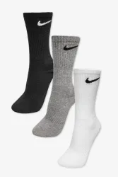 Nike Dreierpack Socken - Grau meliert + Schwarz + Weiss EU38-42