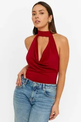 Tally Weijl Neckholder-Body - Burgundy XS Damen