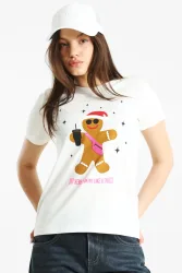 Only Weihnachts-T-Shirt - Cloud Dancer XS Damen