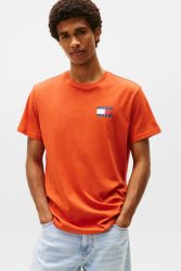 Tommy Jeans Essential Flag T-Shirt - Voyager Orange S Herren