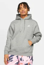 Nike Sportswear Club Fleece Kapuzensweatshirt - Hellgrau meliert XS Herren