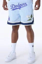 New Era MLB Floral Mesh Shorts - Light Blue M Herren