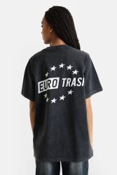 Pica Pica Oversize T-Shirt - Washed Black L Damen