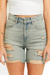 Tally Weijl High Waist Jeansshorts - Blue Medium 34 Damen