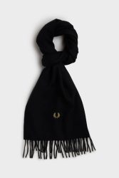 Fred Perry Lambswool Schal - Black Einheitsgroesse Herren