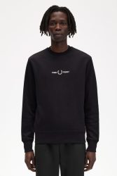 Fred Perry Embroidered Sweatshirt - Black L Herren