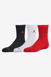 Jordan Dreierpack Socken - Black + White + Gym Red EU27-35 Kids