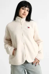 Tommy Jeans Teddy Jacke - Newsprint S Damen