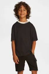 Calvin Klein Jeans Embro Tape Oversize T-Shirt - Black 16 Kids