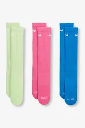 Nike Dreierpack Socken - Blue + Pink + Lime EU38-42