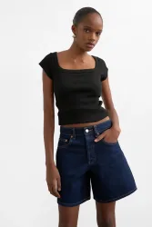 TOPSHOP TSVIGGA Jeansshorts - Dark Blue 40 Damen