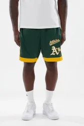 New Era Mesh Shorts - Green + Yellow M Herren