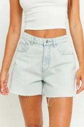 Tally Weijl High Waist Jeansshorts mit A-Form - Light Blue Washed 34 Damen