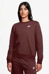 Nike Club Fleece Sweatshirt - Burgundy Crush XS Damen