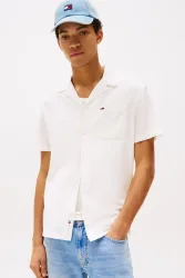Tommy Jeans Leinenhemd - Offwhite M Herren